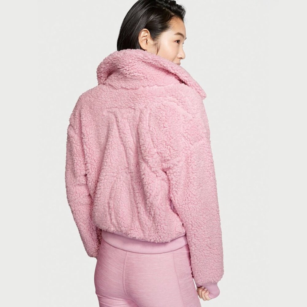 Victoria’s Secret ✦ Plush Fleece Zip Jacket ✦ Pink Embroidered Logo Back Soft XL - Picture 5 of 7